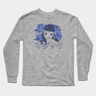 Anime Flower Girl 'Magic' In Japanese Aesthetic Otaku, Vintage Long Sleeve T-Shirt